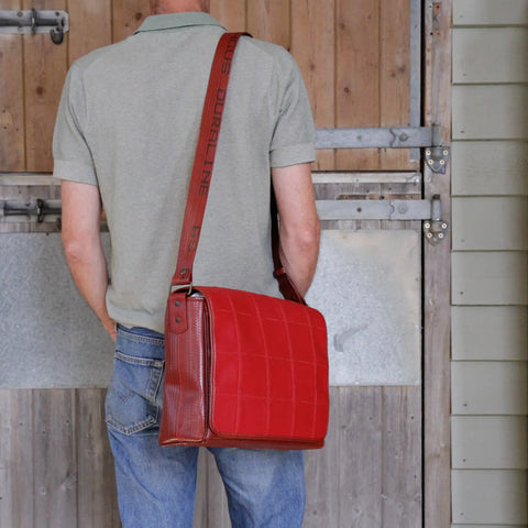 Messenger Bag | Leather & Fire-hose