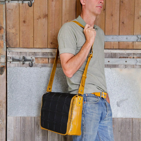 Messenger Bag | Leather & Fire-hose