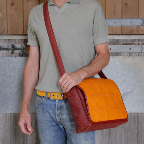 Messenger Bag | Leather & Fire-hose