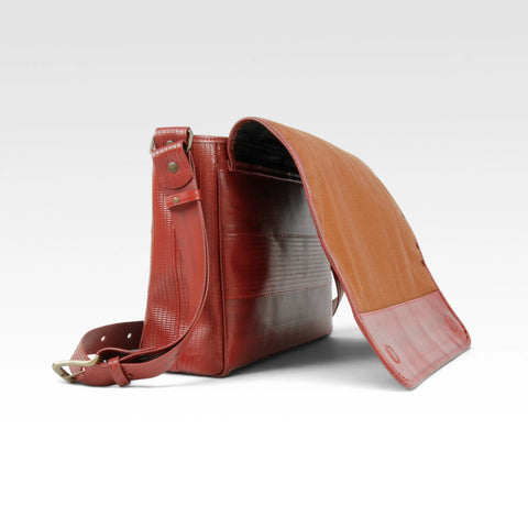 Messenger Bag | Leather & Fire-hose