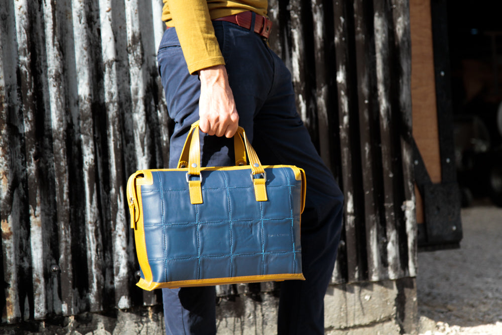sustainable luxury work bag by Elvis & Kresse