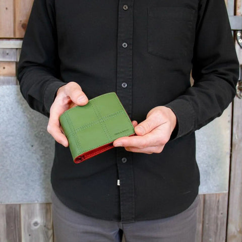 Billfold Wallet with Coin Pocket | Leather & Fire-hose