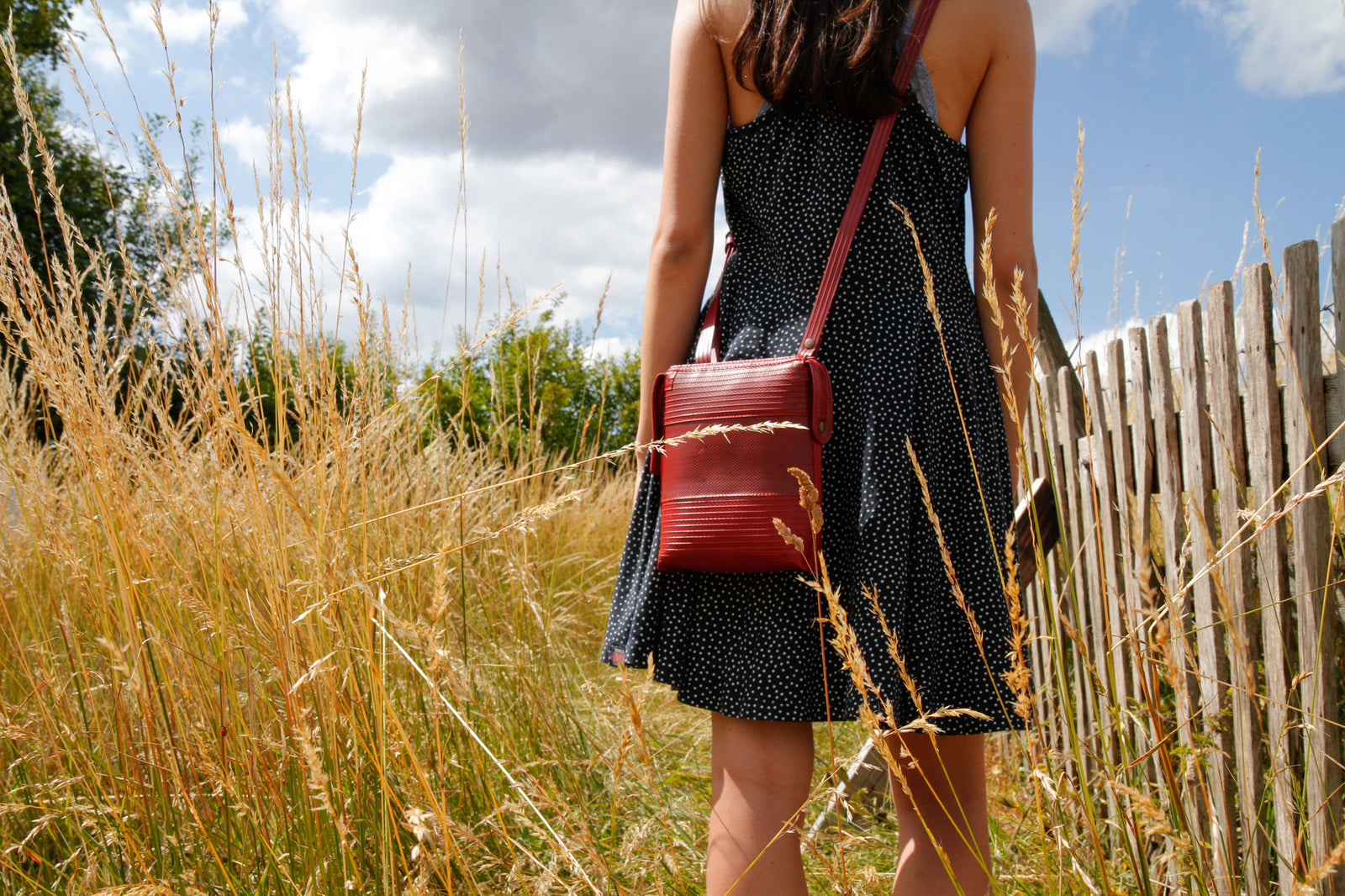 recycled fire-hose crossbody bag
