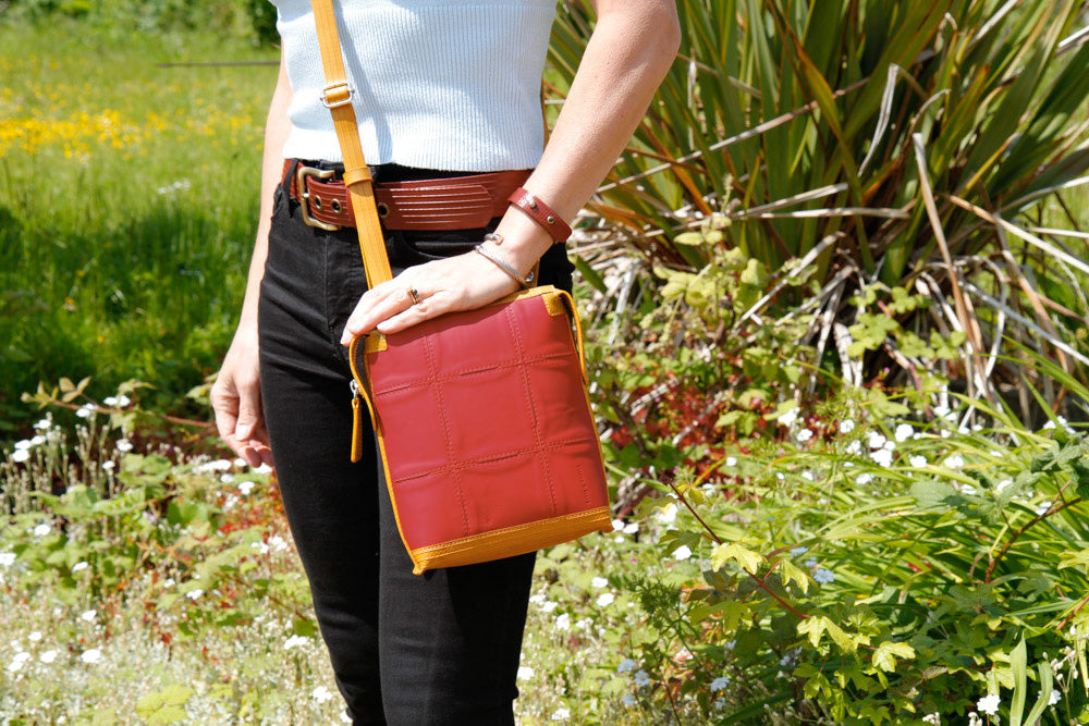 Upcycled Leather Saddle Bag
