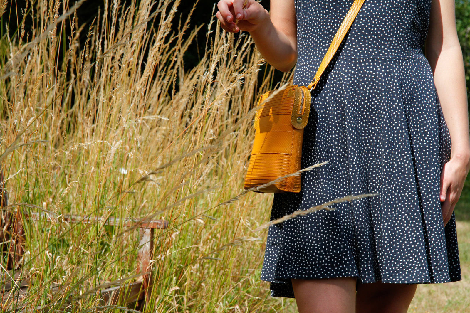 Vegan leather saddle bag