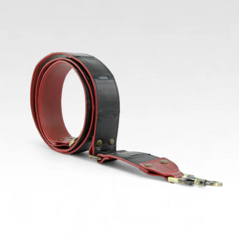 Sustainable shoulder strap, ethically made by Elvis & Kresse from recycled materials