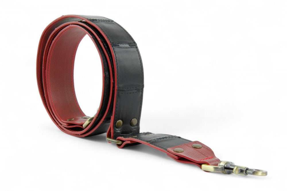 Sustainable leather shoulder strap