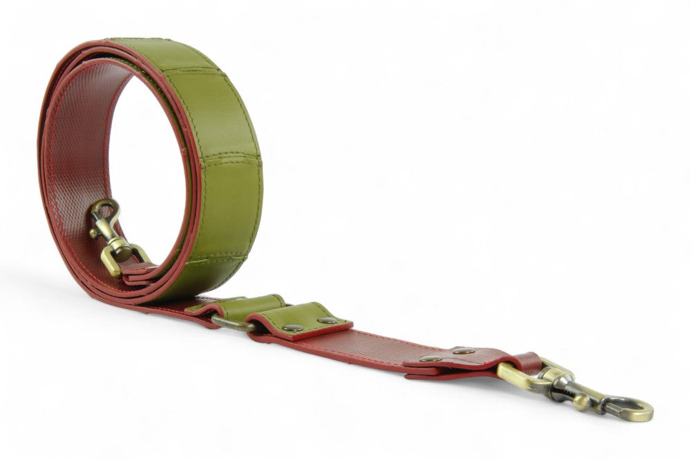 Sustainable leather shoulder strap