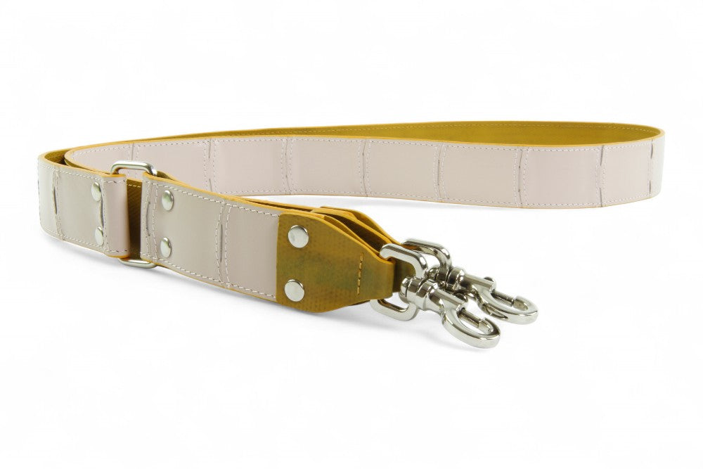 Recycled leather shoulder strap