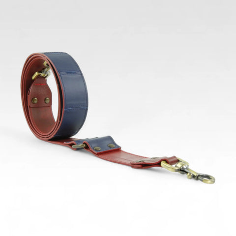 Sustainable shoulder strap, ethically made by Elvis & Kresse from recycled materials