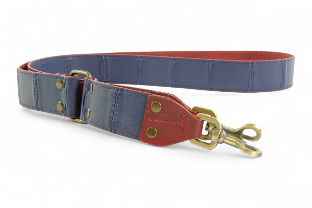 Recycled leather shoulder strap