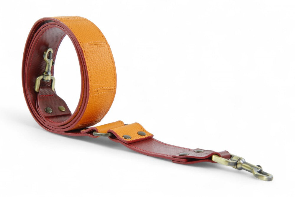 Sustainable leather shoulder strap