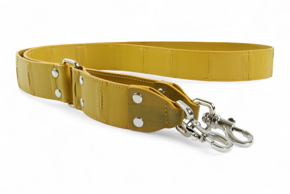 Recycled leather shoulder strap