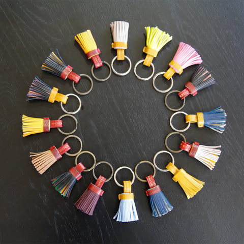 Mini Tassel Keyring | Leather & Fire-hose