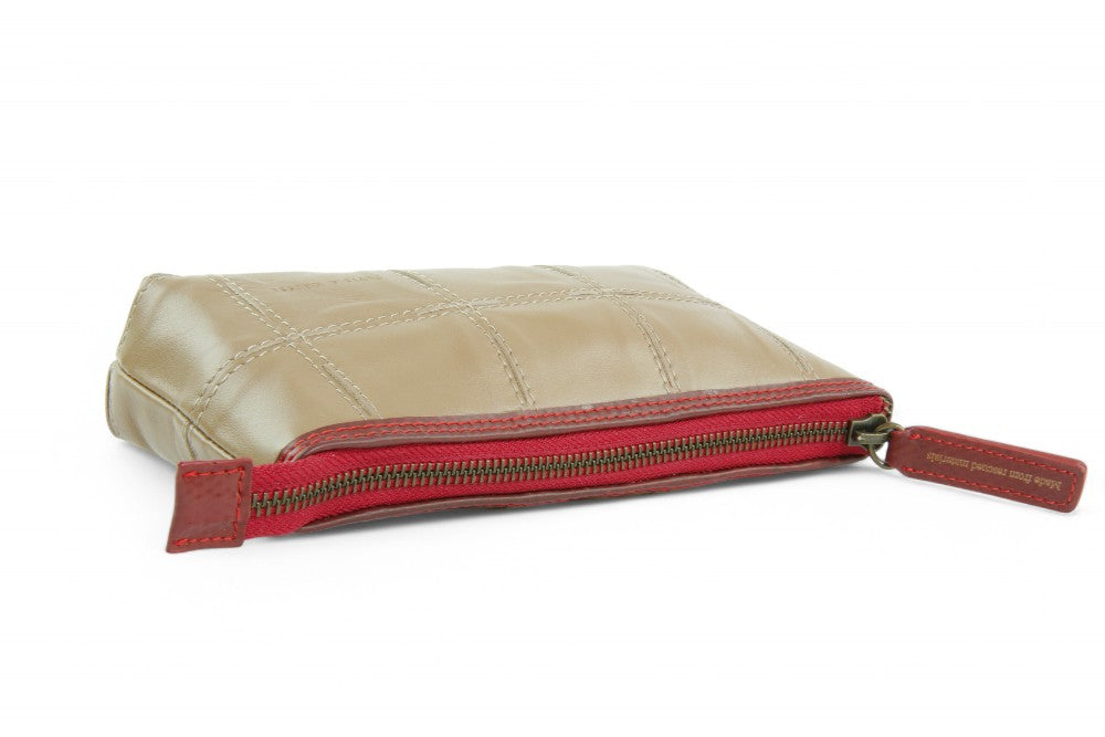 sustainable leather toiletry pouch