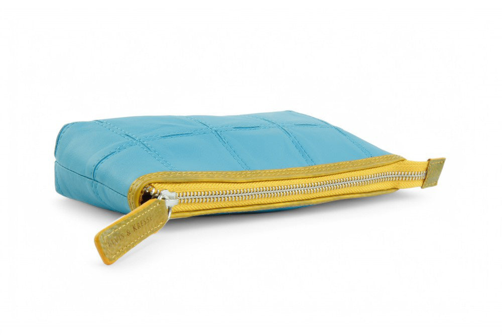 sustainable leather toiletry pouch