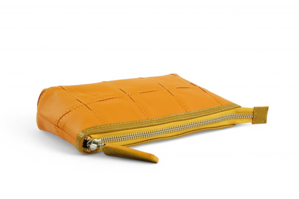 sustainable leather toiletry pouch
