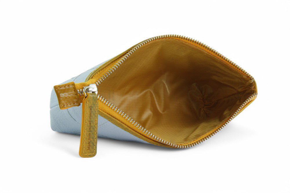 sustainable leather toiletry pouch