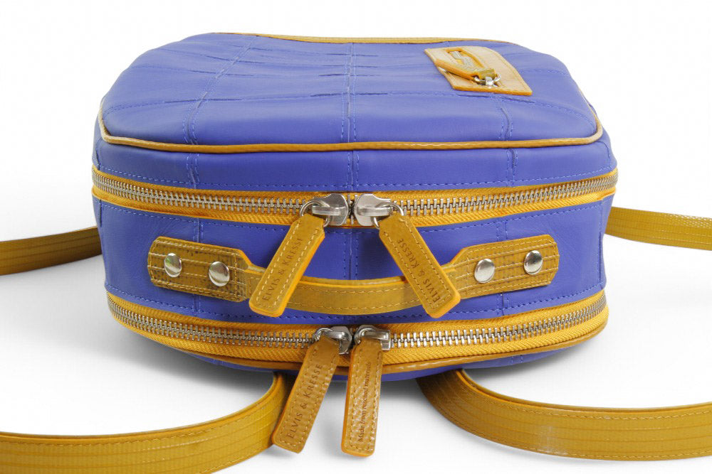 recycled leather backpack