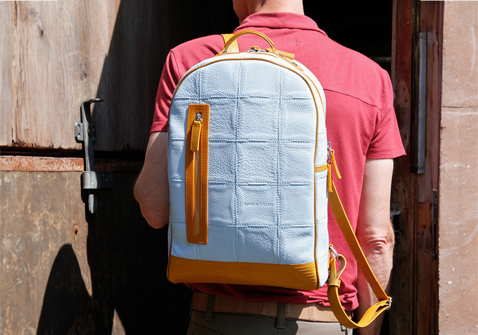 Sustainable leather backpack