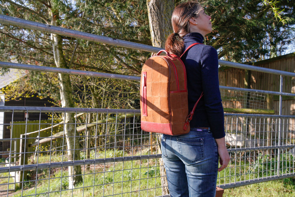 Sustainable leather backpack