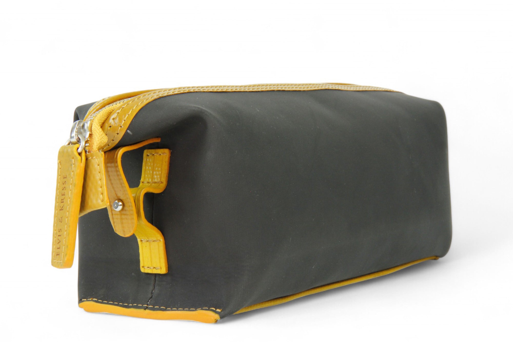 Sustainable toiletry bag made from reclaimed printing blanket