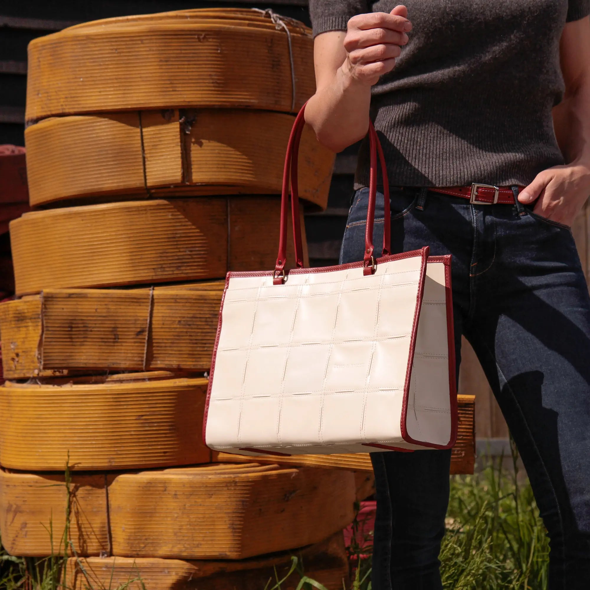 Whitstable Tote | Leather & Fire-hose