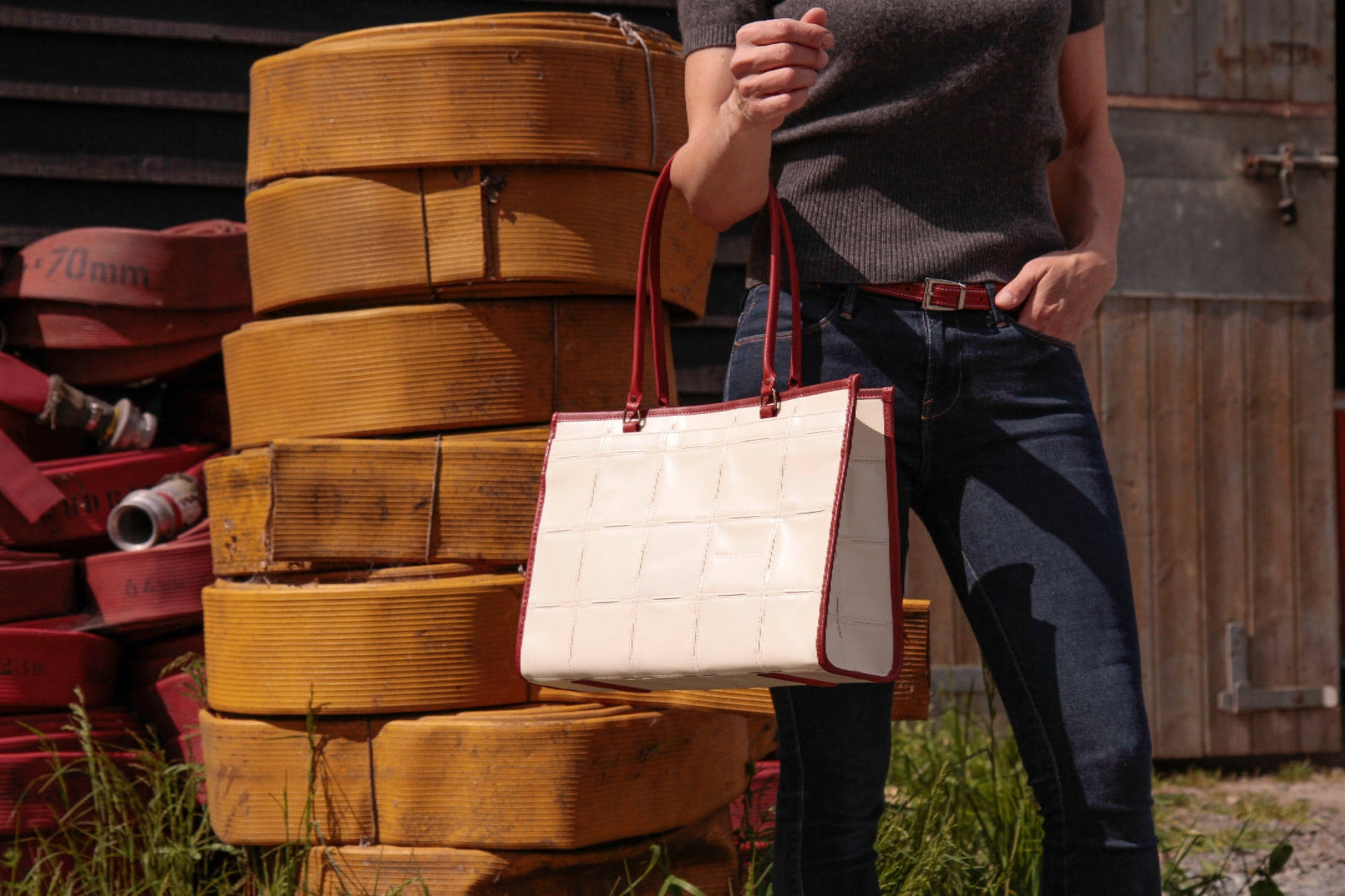 Whitstable Tote | Leather & Fire-hose