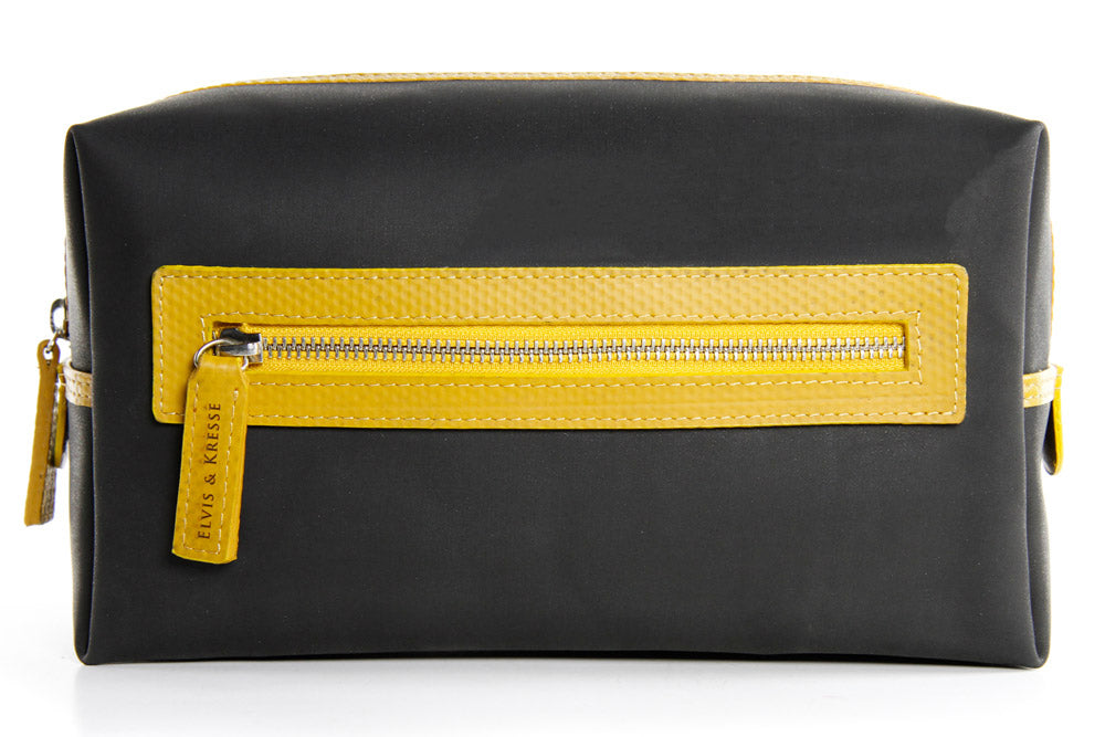 Elvis & Kresse Washbag - Black and Yellow