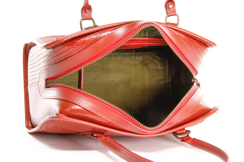 The Elvis & Kresse Post Bag with reclaimed parachute silk lining