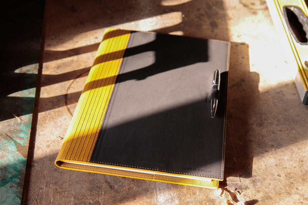 Reclaimed fire-hose note pad